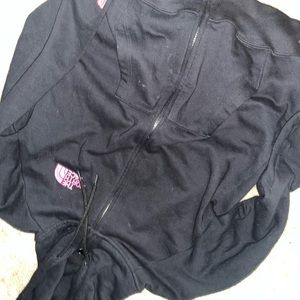 Black and pink Northface hoodie